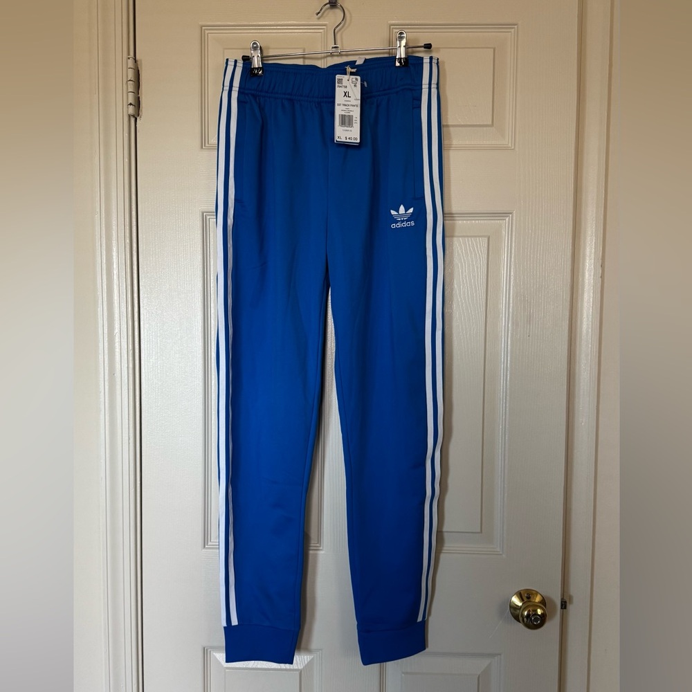 adidas Royal Blue Trefoil Joggers with White Stripes XL teens - M women